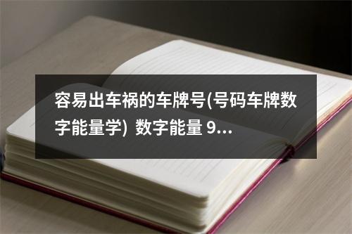 容易出车祸的车牌号(号码车牌数字能量学)  数字能量 931 延年磁场使用不恰当身体扛不住