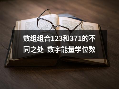 数组组合123和371的不同之处  数字能量学位数